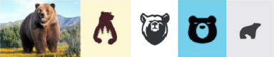 bear picture and four bear logos